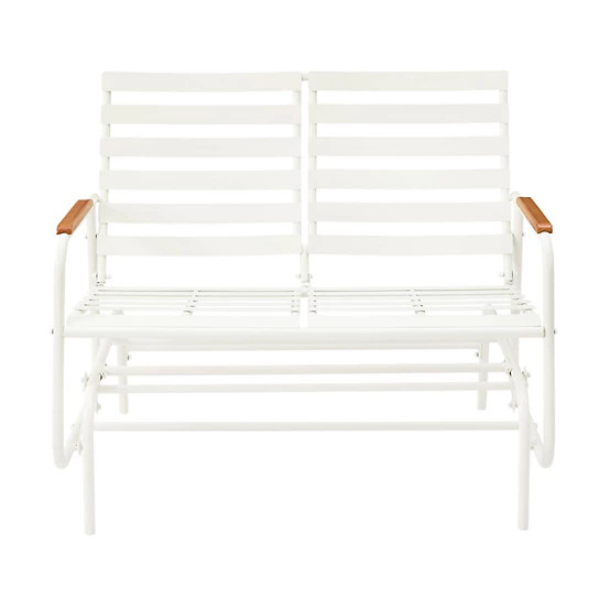 Red Shed  43 in. Lakeside Double Shell Glider Bench, White | Tractor Supply