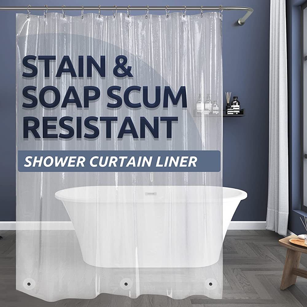 Titanker Extra Long Shower Curtain Liner 72 x 84 Clear Plastic Shower Liner PEVA Waterproof Light... | Amazon (US)
