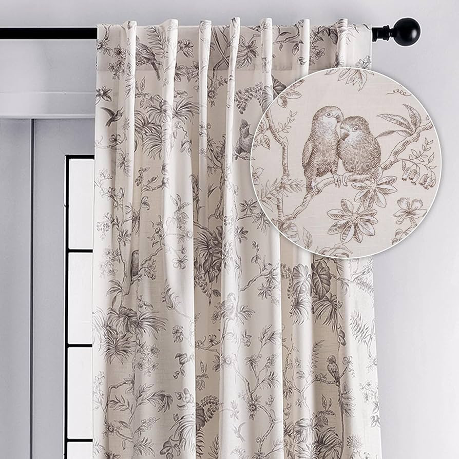 Maison d' Hermine Curtains for living room 100% Cotton 108 inch length One Panel Light Filtering ... | Amazon (US)