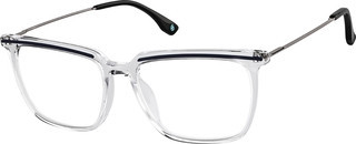 Zenni Square Glasses Clear/black Mixed Full Rim Frame | Zenni Optical (US & CA)