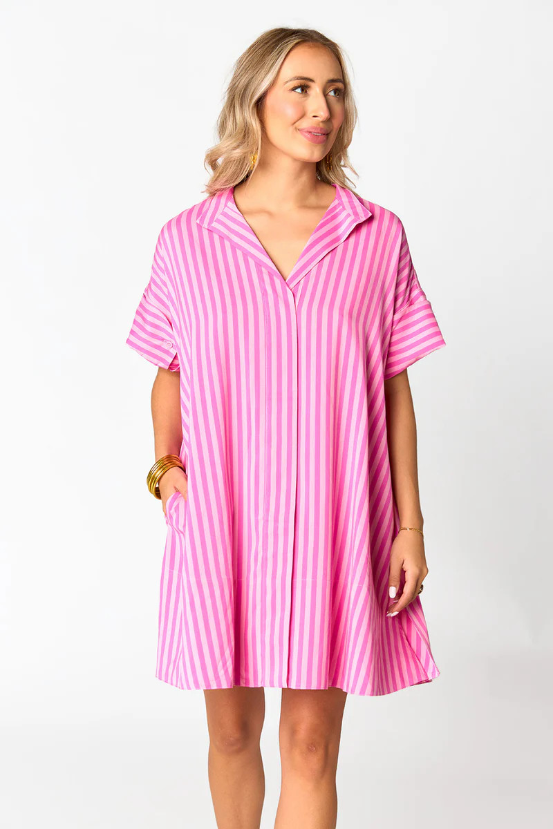 Stevie Shirt Dress - Bubble Gum | BuddyLove