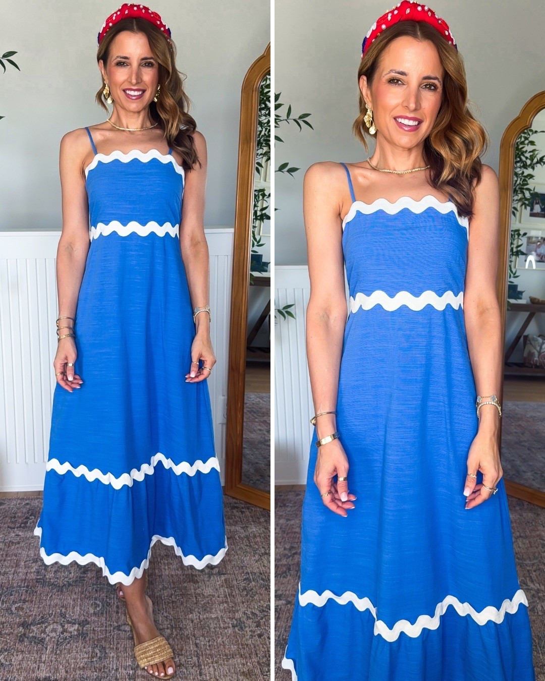 The cutest Amazon outfits for the 4th of July! Wearing XS. Memorial day weekend. Barbecue outfit. Summer outfit. Summer dress. Vacation dress. Scalloped maxi dress. Swimsuit coverup. Vacation outfit. Amazon USA headband. Target slides are TTS.

#LTKootd #LTKTravel #LTKSwim