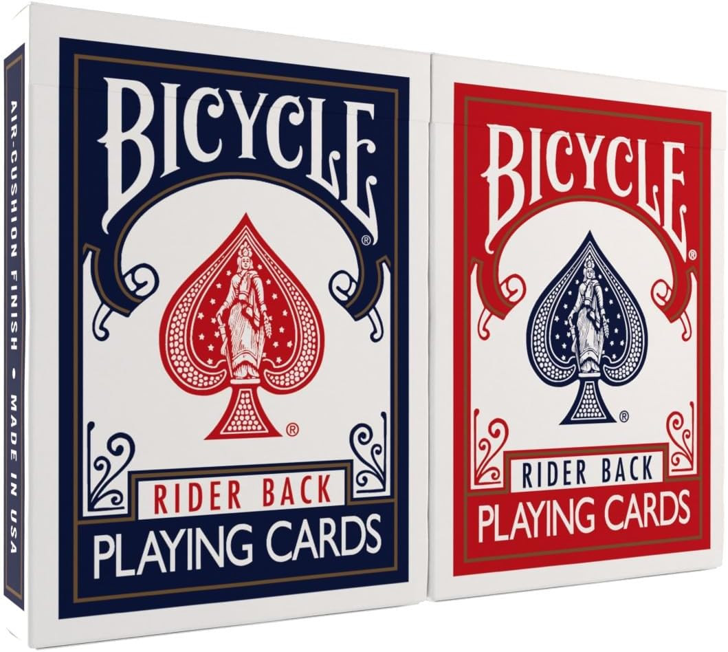 Bicycle Rider Back Playing Cards, Standard Poker Size Deck of Cards, Red & Blue (2 Pack), Classic... | Amazon (US)