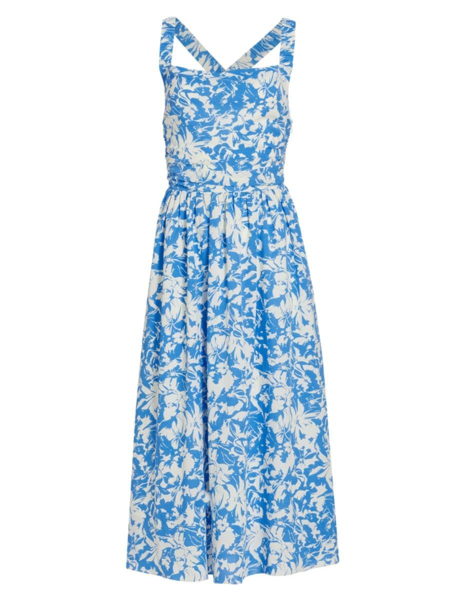 English Factory Floral Crossover Midi Dress | Saks Fifth Avenue