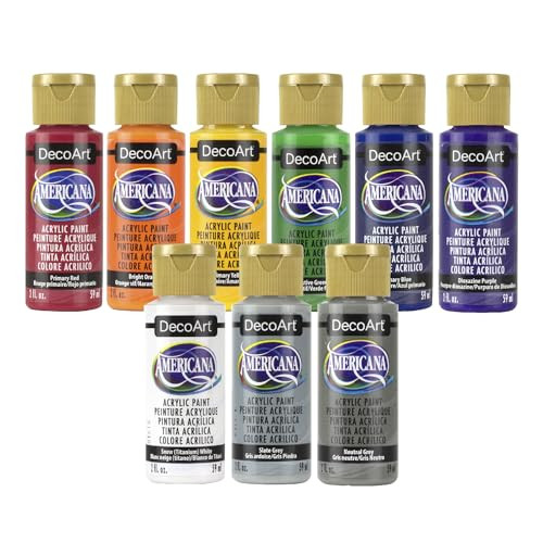DecoArt Americana Acrylic Paint Set – Color Wheel & Color Theory Collection, 9 Bottles (2 fl oz) – Art and Craft Acrylic Paints for Canvas, Wood, and More | Amazon (US)