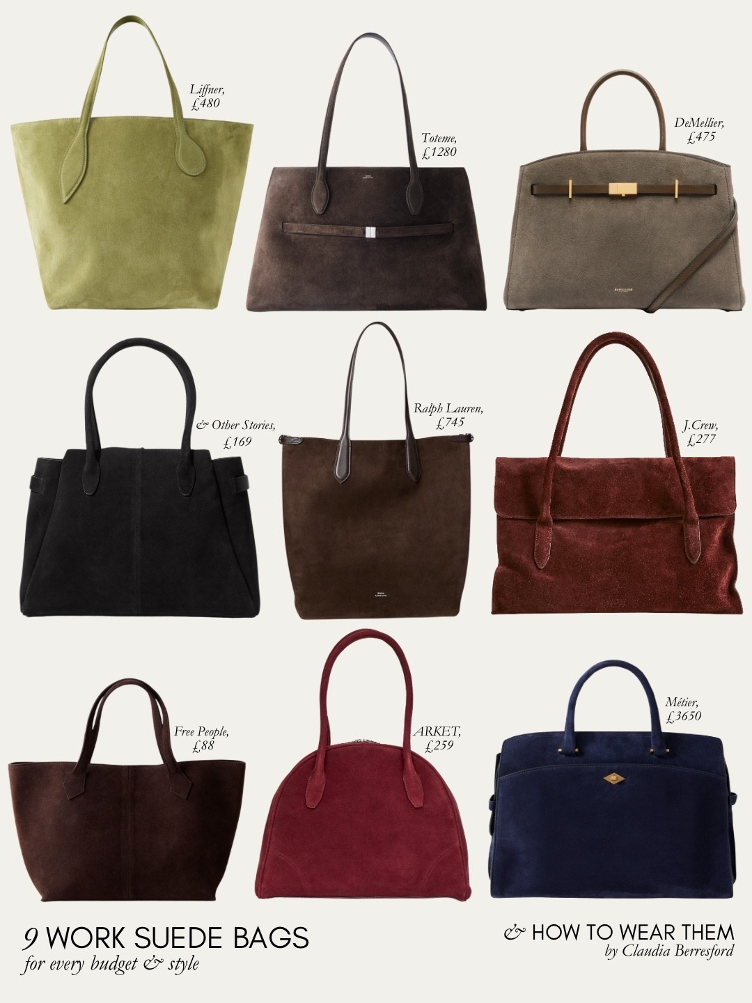9 suede work bags for every budget and style

Not linked below is bag 6 - the Berkeley large tote in suede from J.Crew

#LTKautumn #LTKbag #LTKworkwear