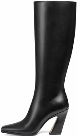 Celbreez Women's Knee-High Boots Square Toe Chunky Heel Tall Boots for Women Side Zipper Fall Boo... | Amazon (US)