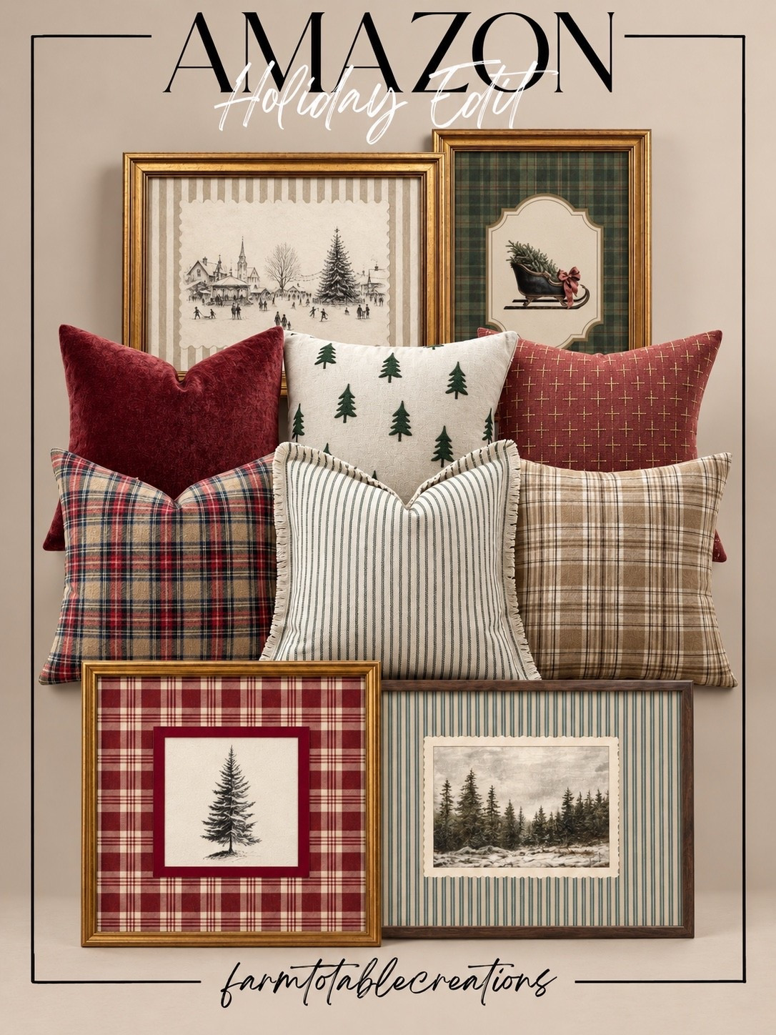 Amazon Christmas Home Finds | Cozy Holiday Pillows & Wall Art 🎄❤️

Create a warm and inviting Christmas home with these gorgeous Amazon holiday decor finds! I’m loving the combination of rich burgundy, traditional plaids, soft neutrals, and festive evergreen accents. From the beautiful Christmas tree pillows to the vintage-inspired winter artwork, these pieces bring the perfect touch of nostalgic holiday charm!

These finds are perfect for refreshing your living room, styling a cozy reading nook, or creating a beautiful Christmas gallery wall. The mix of classic patterns, rich textures, and timeless holiday colors makes it easy to achieve that collected, designer-inspired Christmas look that feels both elegant and welcoming all season long! ✨

Follow @farmtotablecreations on Instagram for more cozy home finds and trending decor.

#LTKHome #LTKHoliday #AmazonChristmas #AmazonFinds #AmazonHome #ChristmasDecor #HolidayPillows #ChristmasWallArt #VintageChristmas #TraditionalChristmas #CozyChristmas #HolidayHomeDecor #ChristmasHomeInspo #PlaidDecor #ChristmasGalleryWall #DesignerInspired #HolidayDecorating #CozyHome #AmazonMustHaves