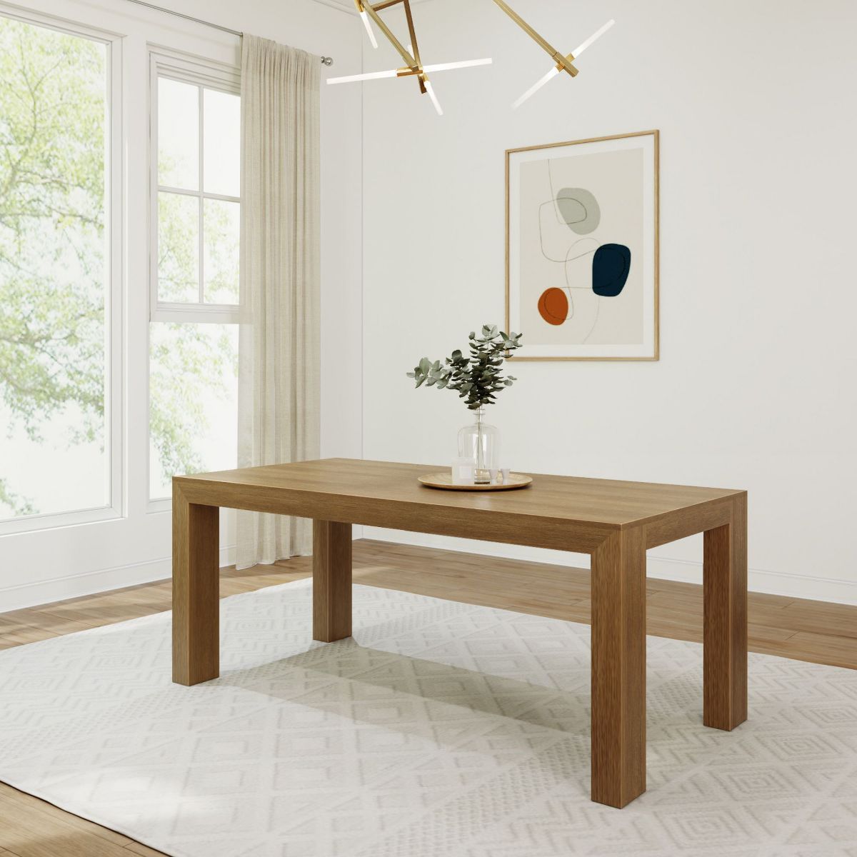 Plank+Beam Modern Wood Dining Table, Solid Wood Rectangular Table for Kitchen/Dining Room, 72 Inc... | Target