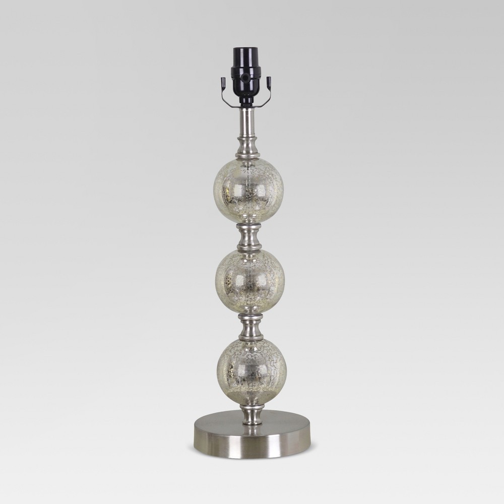 Stacked Ball Lamp Base Mercury Glass Large (Includes Cfl Bulb) - Threshold, Gray Silver | Target