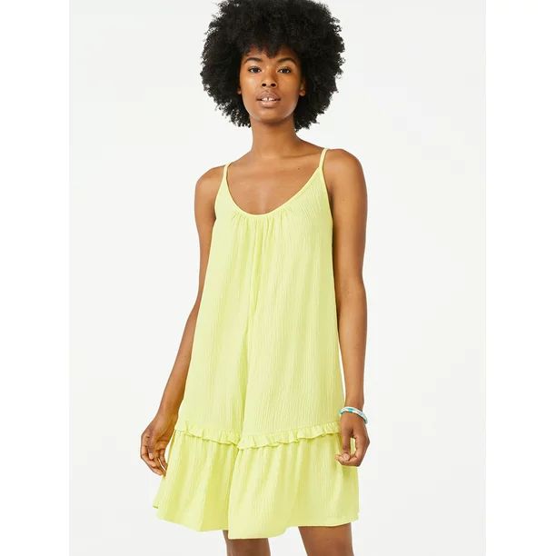 Scoop Women's Sleeveless Cami Ruffle Mini Sundress - Walmart.com | Walmart (US)