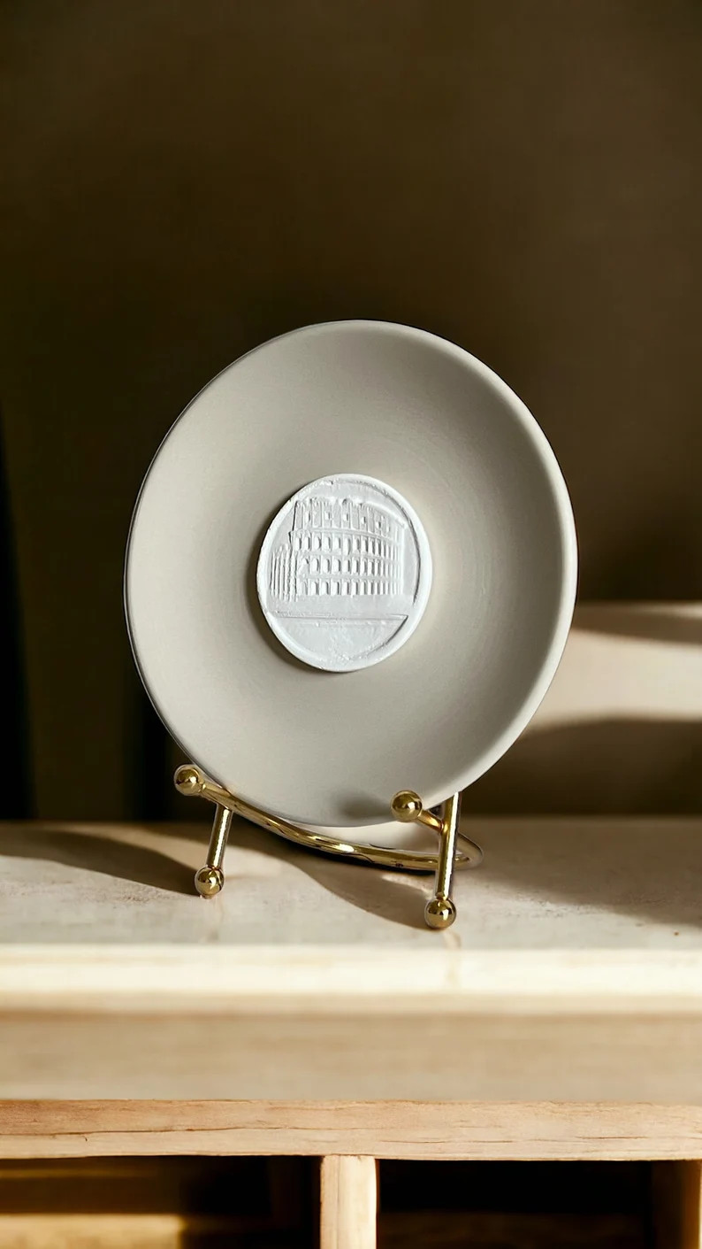 Decorative Plate With Intaglio, Rome Colosseum Roma Flavian Amphitheater Ancient Art Beige Decor ... | Etsy (US)