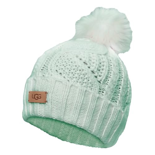 UGG, Women's, Cable Beanie With Pom, Fountain, One Size | Amazon (US)