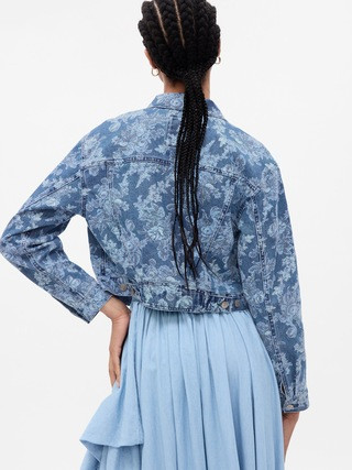 Gap × LoveShackFancy Floral Icon Denim Jacket with Washwell | Gap (US)