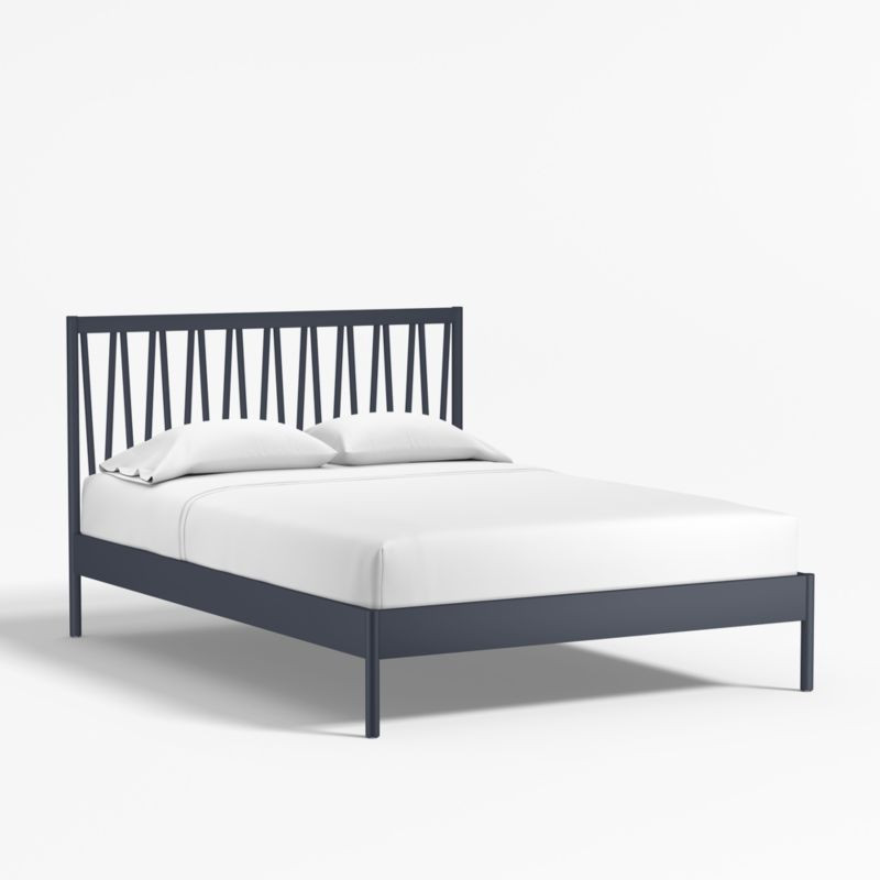 Classic Deep Navy Blue Wood Kids Full Bed | Crate & Kids | Crate & Barrel