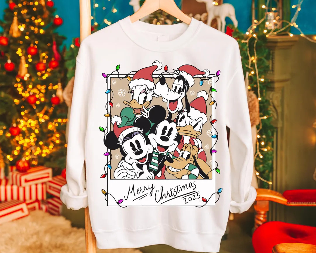 Mickey And Friends Christmas Sweatshirt, Disney Christmas Party T-shirt, Disney Christmas Family ... | Etsy (US)