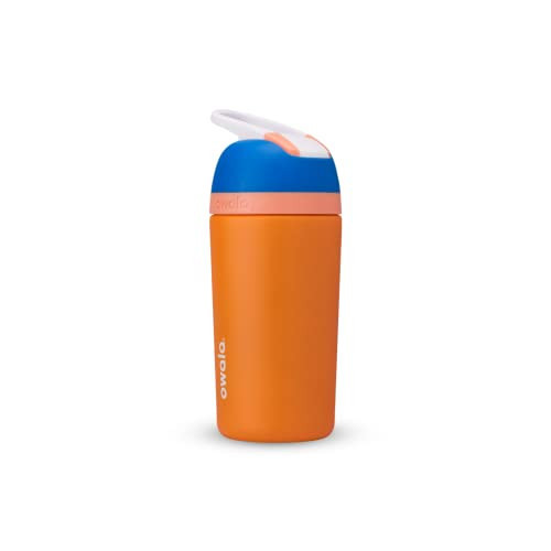 Owala Kids Flip Insulated Stainless-Steel Water Bottle with Straw and Locking Lid, 14-Ounce, Orange/Blue (Blue Citrus) | Amazon (US)