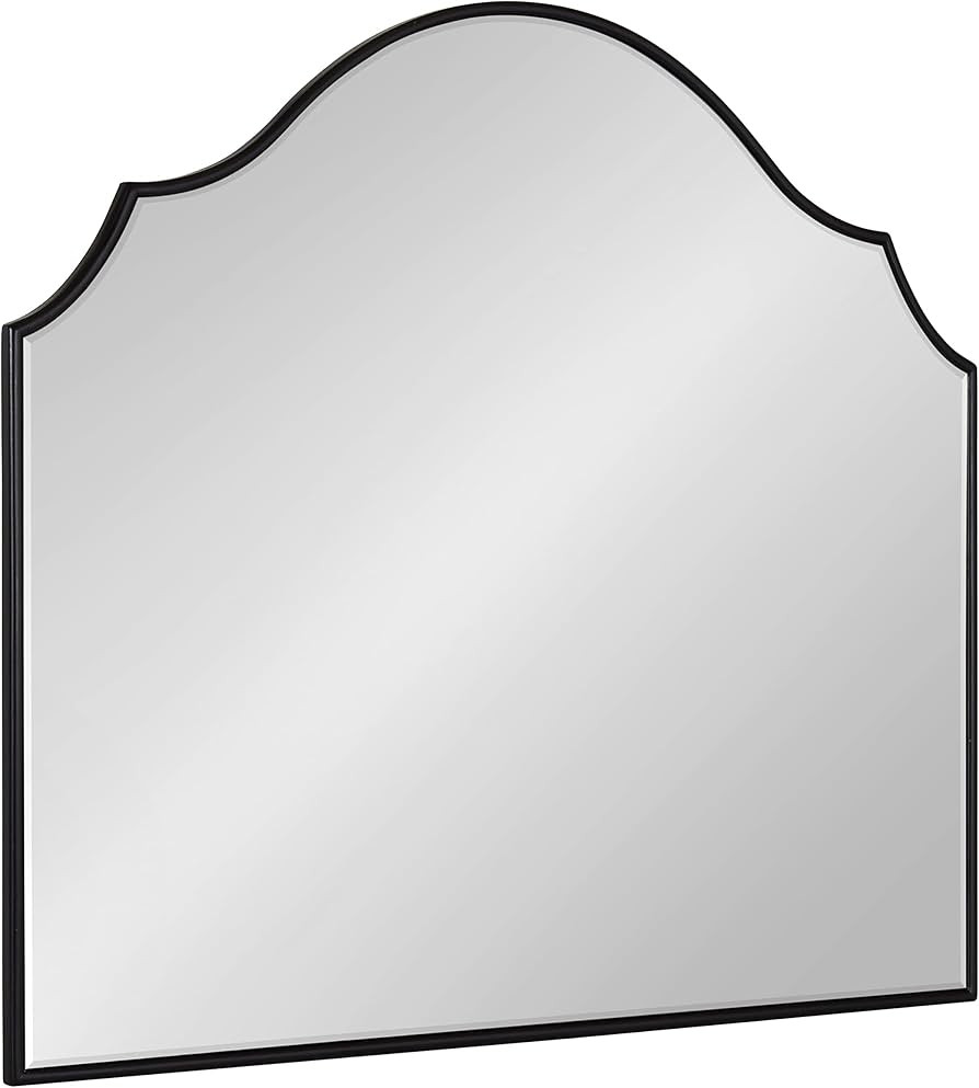 Kate and Laurel Leanna Modern Wide Horizontal Arch Wall Mirror, 28 x 32, Black, Sophisticated Arc... | Amazon (US)