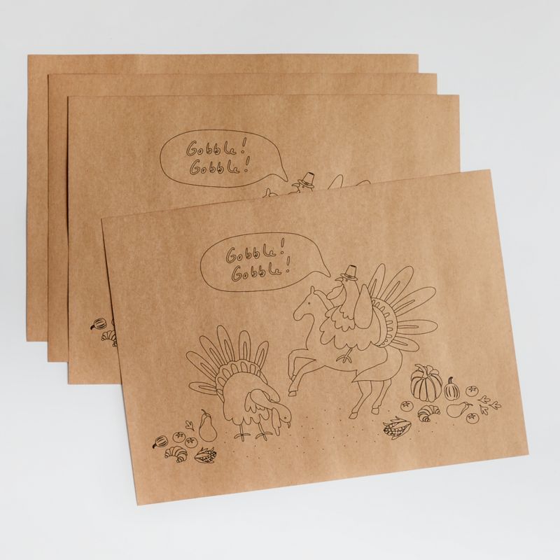 Turkey Talk Thanksgiving Placemat Set of 12 | Crate and Barrel | Crate & Barrel