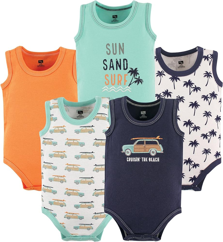 Hudson Baby Unisex Baby Cotton Sleeveless Bodysuits | Amazon (US)