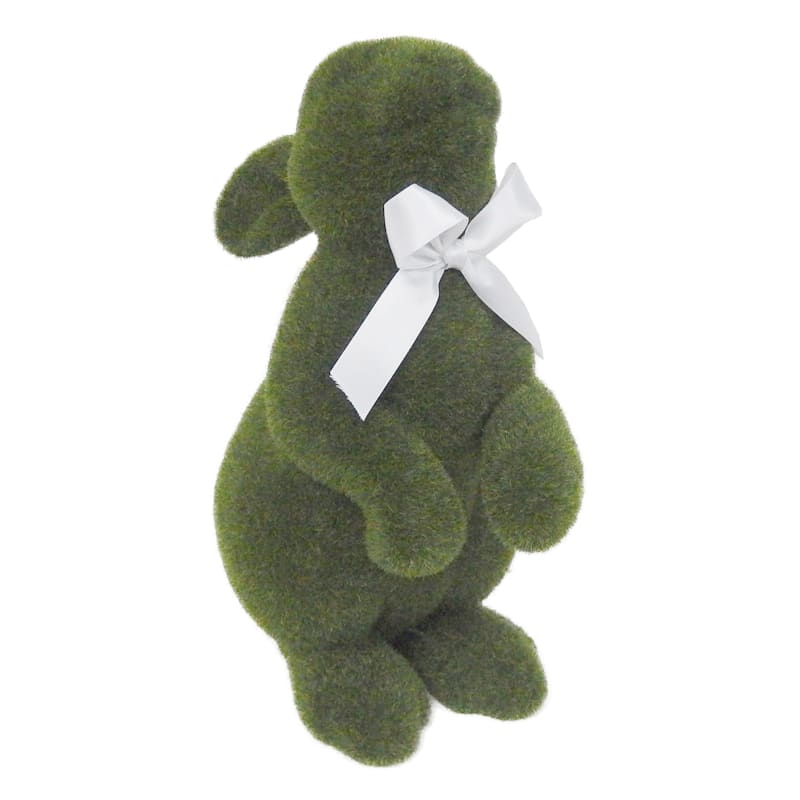 Green Flocked Standing Easter Bunny, 11" | At Home