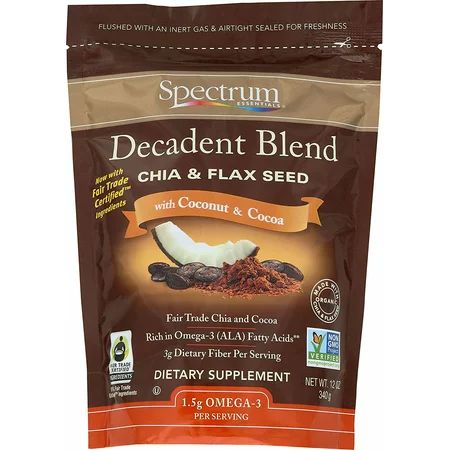 Spectrum Essentials Decadent Blend Chia & Flaxseed with Coconut & Cocoa, 12 oz. | Walmart (US)