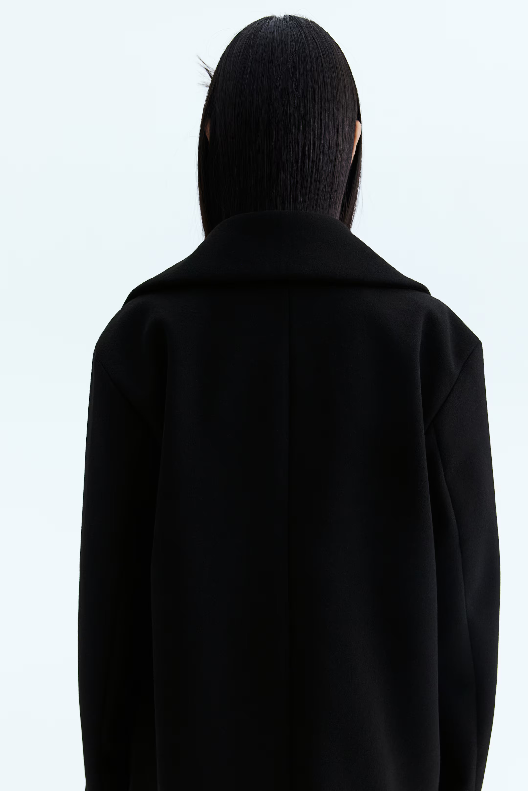 Zweireihiger Filzmantel - Schwarz - Ladies | H&M AT | H&M (DE, AT, CH, NL, FI)
