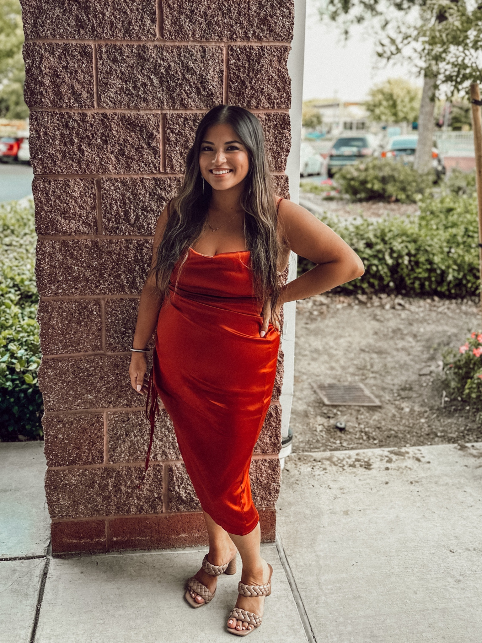 This dress is the perfect & most flattering wedding guest dress. It cinches on one side creating a slit. This color is great for fall! The color is more of a true copper rather than "brown" in the description #weddingguest #amazonfashion #falloutfit #fallwedding #holidayparty #christmasparty #weddingguestdress #amazondress

#LTKparties #LTKfindsunder50 #LTKwedding

#LTKPetite #LTKHoliday #LTKCyberWeek