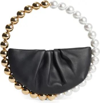 Eternity Imitation Pearl & Bead Top Handle Bag | Nordstrom