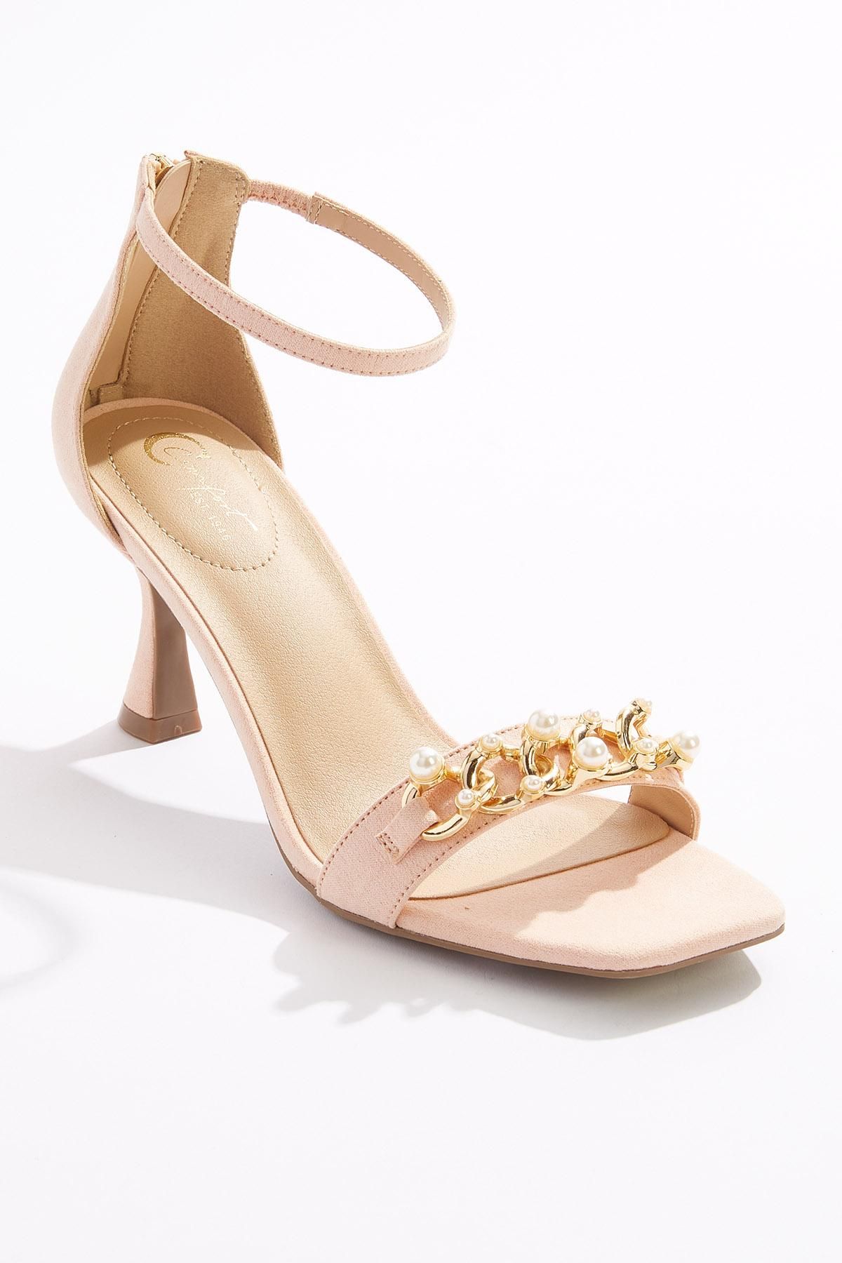 Chain Pearl Vamp Dressy Heels | Cato Fashions