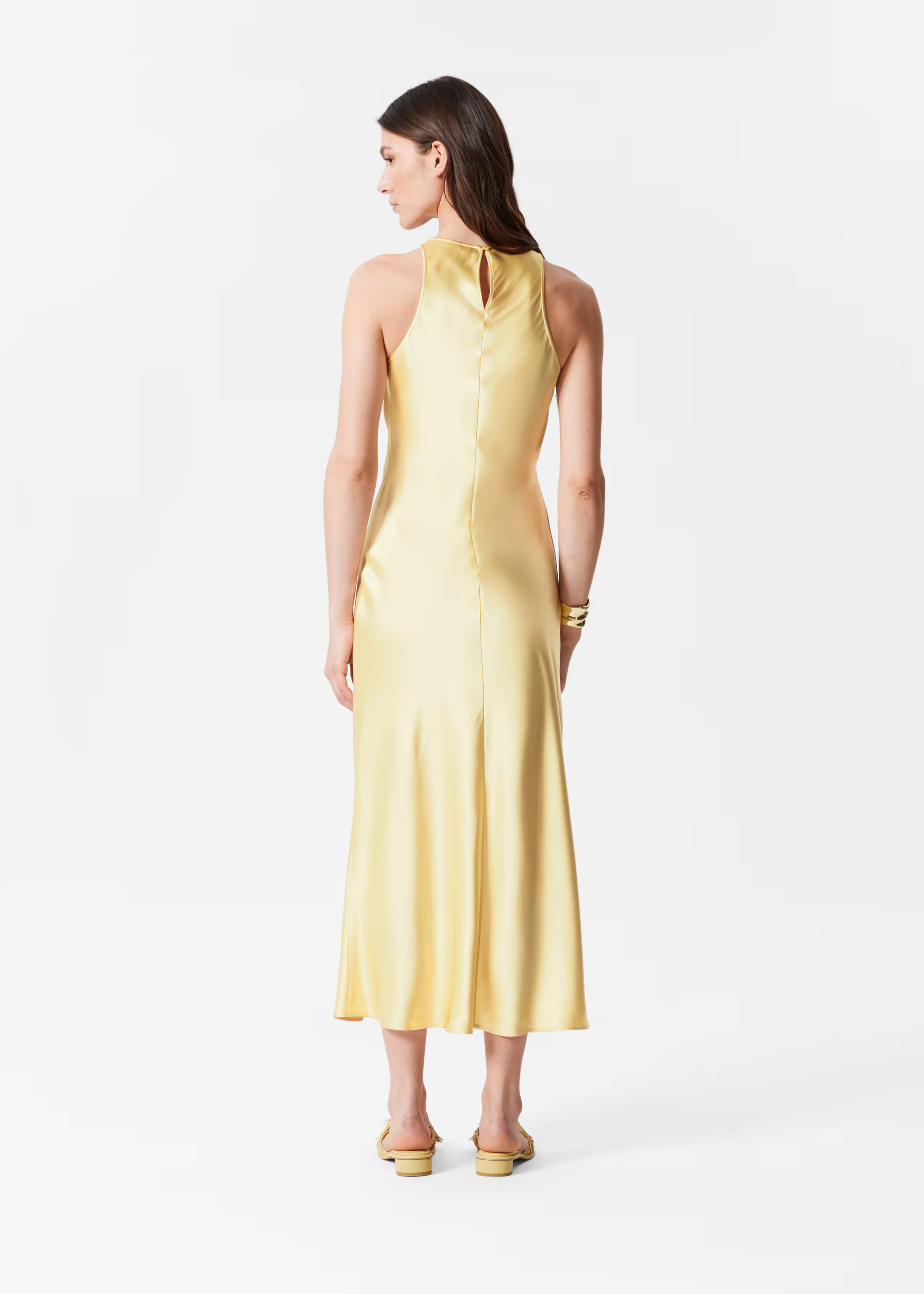 Sleeveless Satin Midi Dress - Pastel Yellow - & Other Stories GB | & Other Stories UK