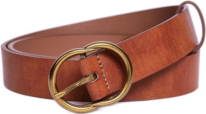 Leopard Print Belt for Women Genuine Leather Waist Belts for Jeans | Amazon (US)