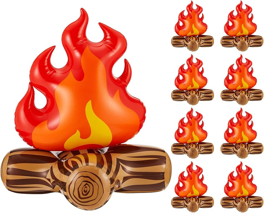 Sumind 2 Pcs Inflatable Fake Campfire Camping Props, Bonfire Party Decor | Amazon (US)