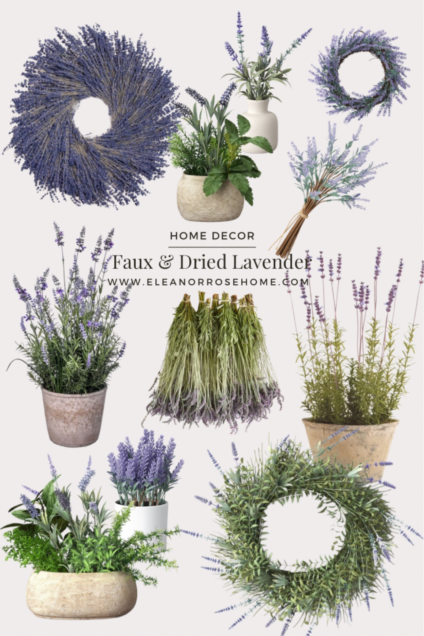 Faux & dried lavender home decor. 

#LTKFind #LTKSeasonal #LTKhome