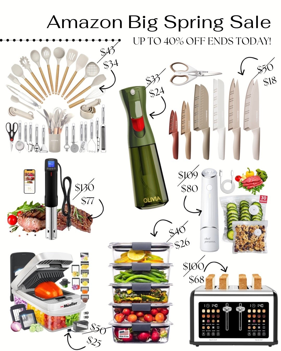 DON’T WAIT! Amazon’s Big Spring Sale ends today. If it’s been sitting in your cart… this is your final warning. 

There are so many good finds up to 40% off. I’m talking all the kitchen things we didn’t know we needed, but now can’t live without. The fun little gadgets for literally everything, plus the chopper y’all keep asking me about 👀 

Go grab these deals before they disappear!

#amazonfinds #amazonsale #sale #kitchenessestials

#LTKSaleAlert #LTKHome #LTKfoodie