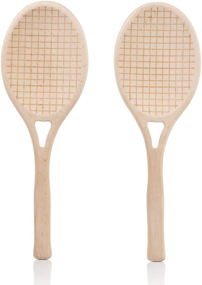 Suck UK Wooden Salad Servers Tennis Racket Shaped Serving Spoons Kitchen Utensils Set Of 2 Kitche... | Amazon (US)