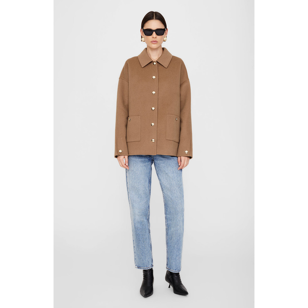 ANINE BING Luca Cashmere Blend Jacket in Camel at Nordstrom, Size Medium | Nordstrom