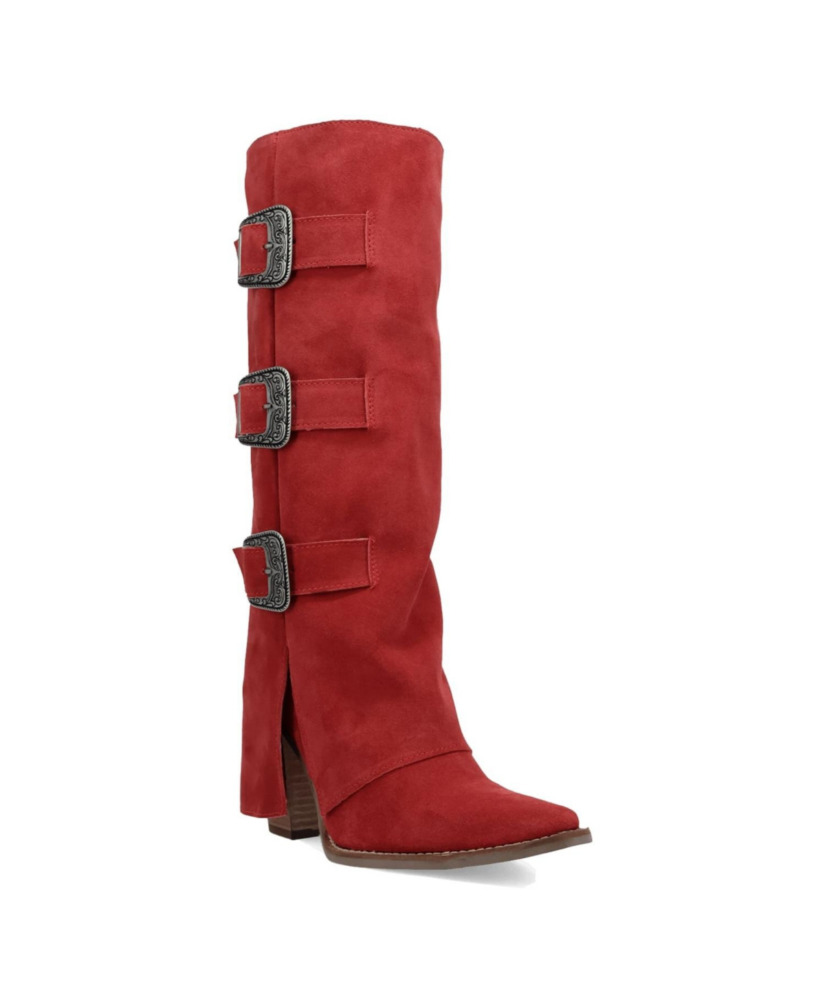 Dingo Women's Buckle Bunny Suede Leather Boot - Red | Macy's