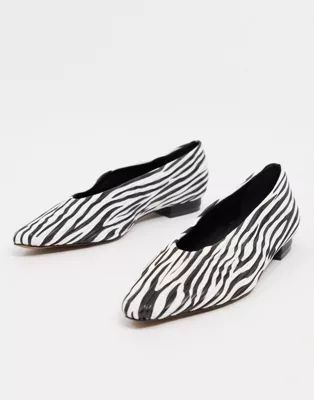 ASOS DESIGN Lexie ballet flats in zebra print | ASOS | ASOS (Global)