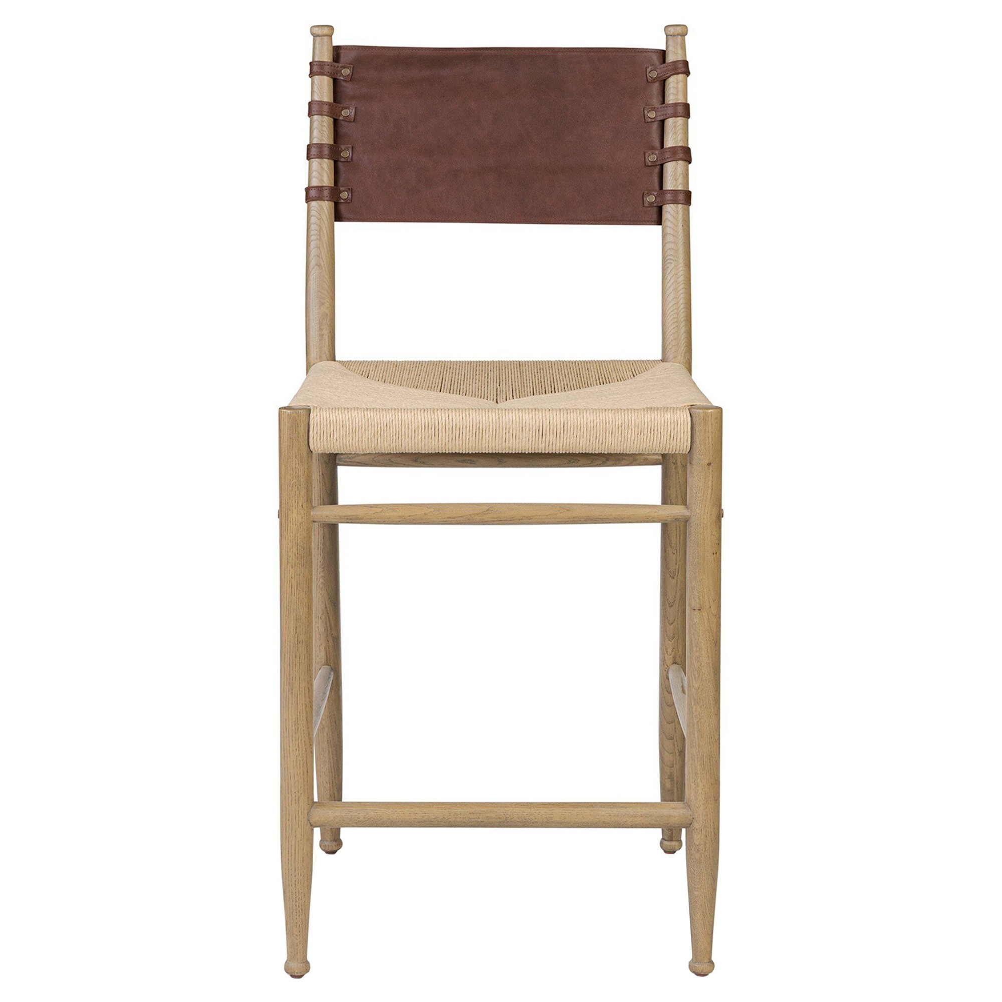 Brielle Smoked Grey Oak Counter Stool | Kathy Kuo Home