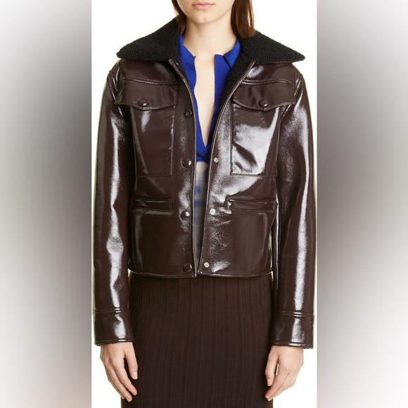 PROENZA SCHOULER WHITE LABEL Faux Shearling-Trimmed Faux Coated-Leather Jacket 4 | Poshmark