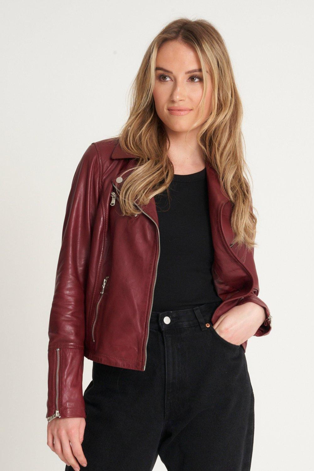 Veg-Tanned Leather Biker Jacket | Dorothy Perkins (UK)