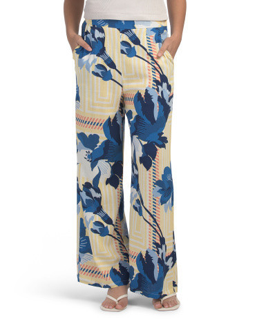 Linen Blend Floral Pants For Women, Linen/Rayon | TJ Maxx