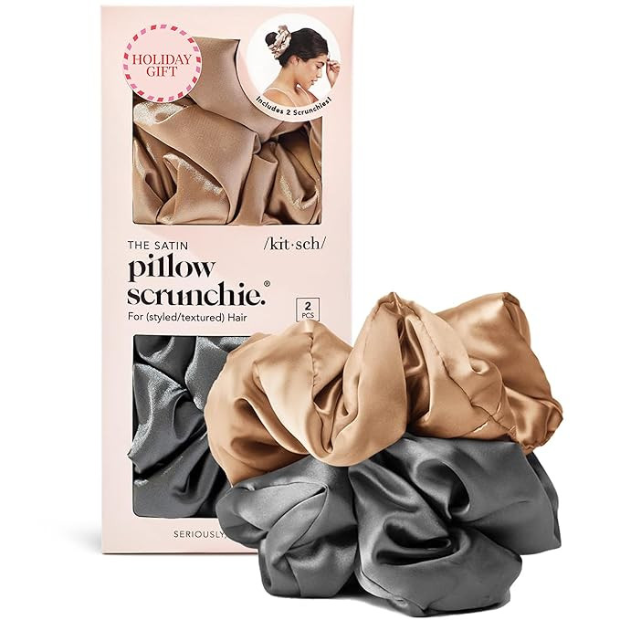 Kitsch Satin Scrunchies for Women - No Crease Hair Ties for Girls | Big Scrunchies for All Hair T... | Amazon (US)