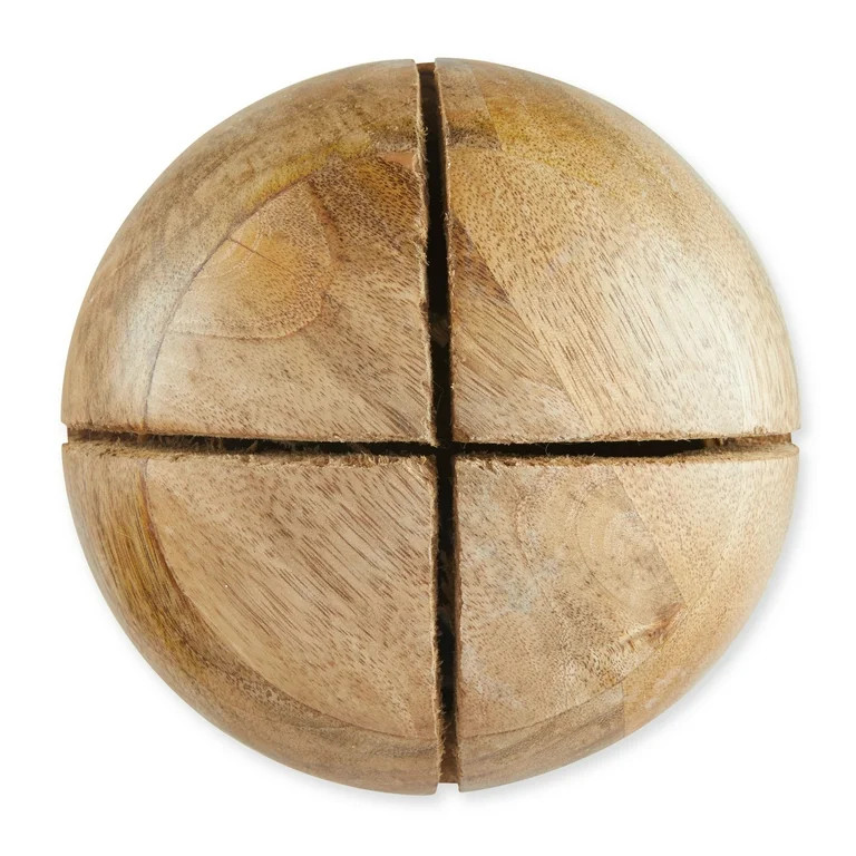 Natural Finish Wooden Jingle Bell Christmas Ornament, 6.25 in, by Holiday Time | Walmart (US)