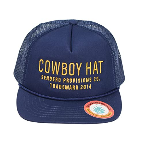 Sendero Provisions Co. Cowboy Adjustable Snapback Foam Trucker Hat with Embroidered Design & Mesh Back for Breathability (Navy Blue/Yellow) - One Size | Amazon (US)