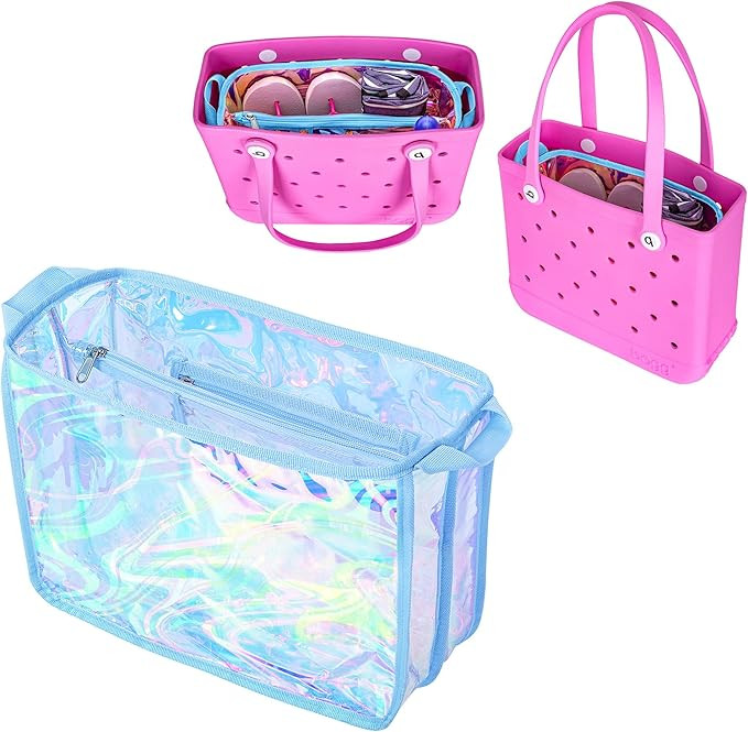 Iridescent Beach Bag Organizer Insert (12.4in x 10.2in x 4.3in) Compatible with Bogg Bag(15in x 1... | Amazon (US)
