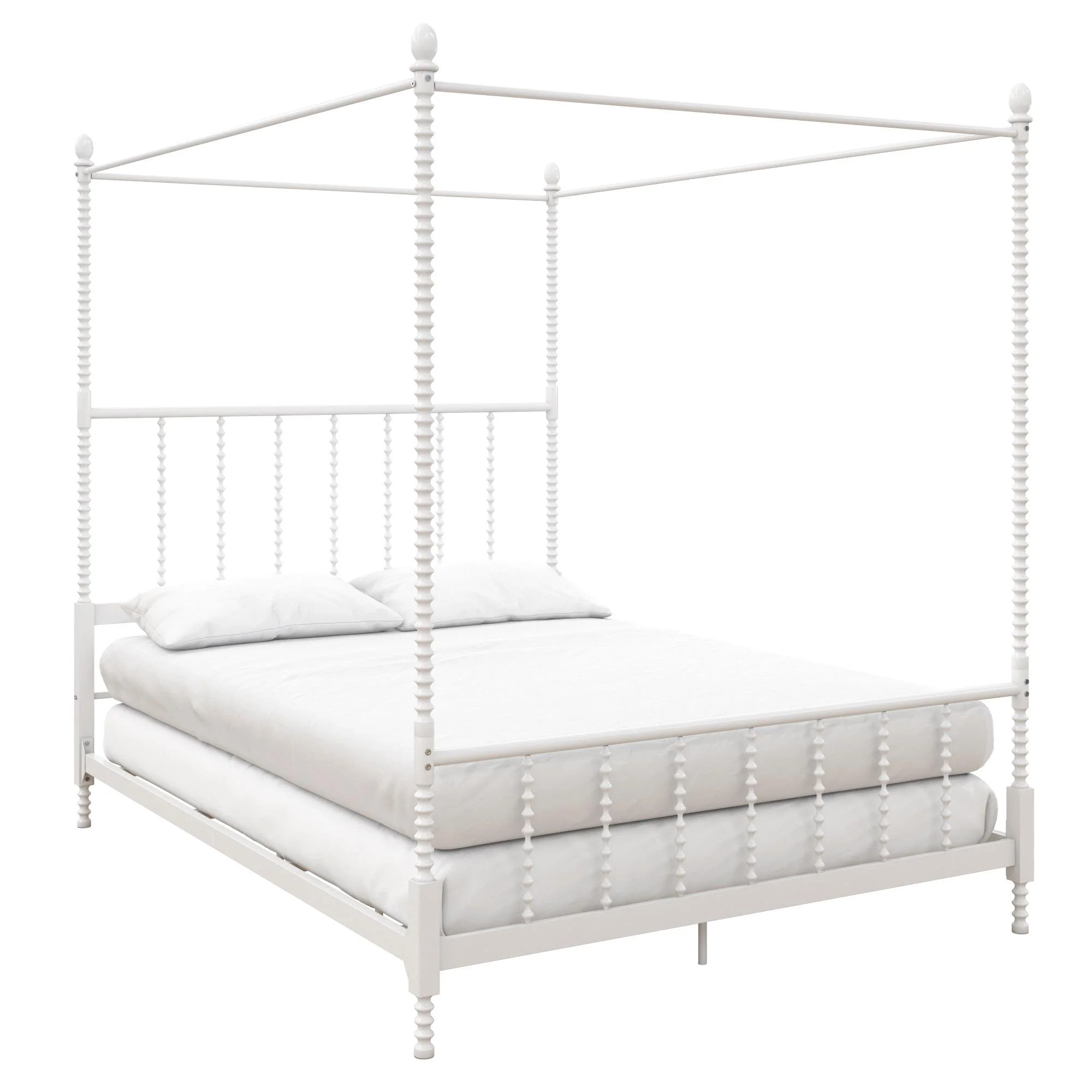 DHP Anika Metal Canopy Bed, Full Size Frame, Bedroom Furniture, White | Walmart (US)