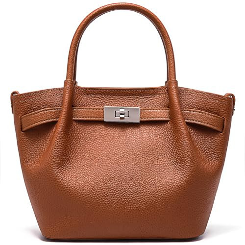 Genuine Leather Bucket Bags for Women: Small Tote Purses for Ladies Luxury Designer Crossbody Satchel Handbags(Brown) | Amazon (US)