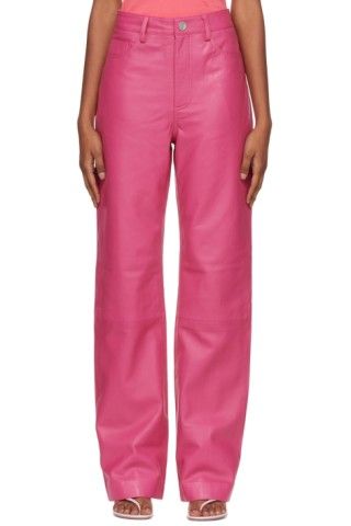 Pink Lynn Leather Pants | SSENSE